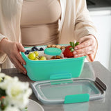 2000ml children's lunch box, adult lunch box with 4 compartments and soup container, salad box with dressing container, lunch box, salad container, microwave and dishwasher safe, BPA free