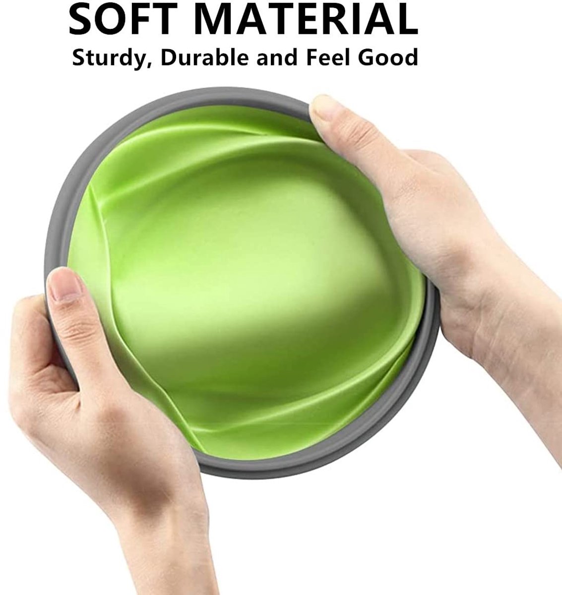 4-Piece Food Storage Container Set - Lunch Box - Collapsible Food Container - Round Silicone Lunch Box - For Camping Kitchens - BPA-Free - Green