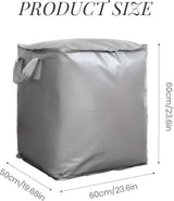 Collapsible Laundry Basket - Large Laundry Basket - Large Storage Bag - Large Carrying Bag - Travel Bag - Storage Bag, Moving Box, Clothes Storage Bag, Moving Bag - Silver
