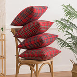 Decorative Pillowcases - Tartan Cushion Covers - 45 x 45 cm (18 x 18 inches) - Set of 2 - Invisible Zipper - Perfect for Sofa, Bedroom, Living Room, Christmas, Holiday Decorations