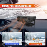 12V 200W Portable Car Heater and Fan 2-in-1 with 360° Rotation, Fast Defrosting and Windshield Demisting, Black