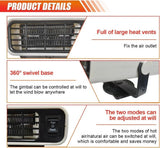 12V 200W Portable Car Heater and Fan 2-in-1 with 360° Rotation, White, Fast Defrosting Windshield Demisting
