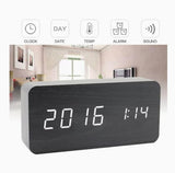 Digital LED Alarm Clock with USB Charger, Silent Wooden Design for Bedrooms and Travel, 12/24h LCD Display, Wood