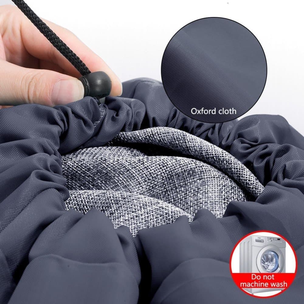 60L Large Foldable Laundry Bag for Travel, with Handles, Gray, 60x80cm