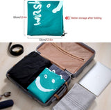 Foldable Laundry Bag for Travel, Large, Blue, Compatible with Dirty Clothes Storage