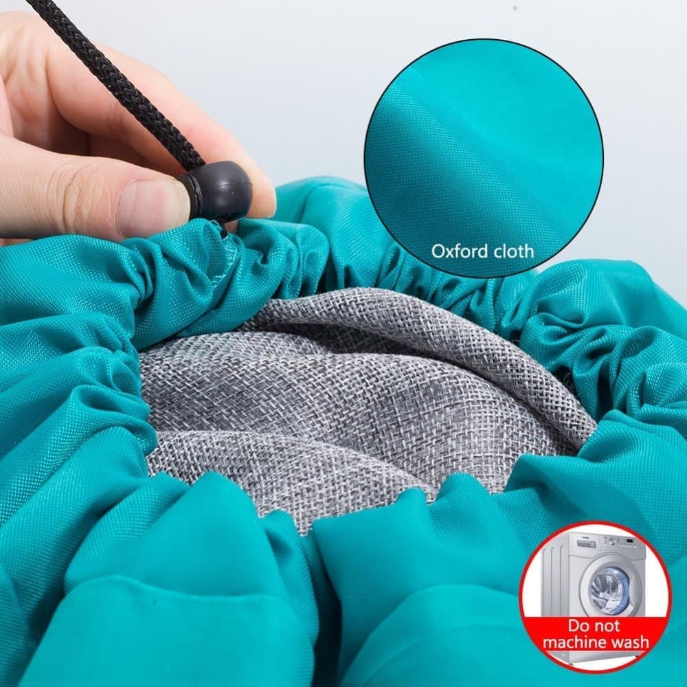 Foldable Laundry Bag for Travel, Large, Blue, Compatible with Dirty Clothes Storage
