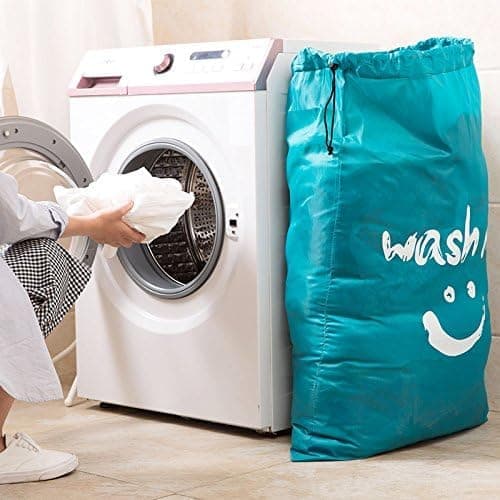Foldable Laundry Bag for Travel, Large, Blue, Compatible with Dirty Clothes Storage
