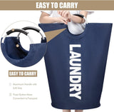 90L Foldable Laundry Basket Waterproof, 38x38x79 cm, Beige