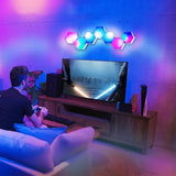 6 RGB Hexagon LED Wall Lamps with App Control, 16.5x14.5cm