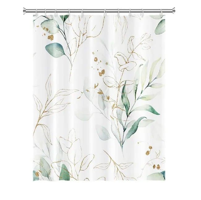 Waterproof Shower Curtain Green Mildew Resistant, 180x180 cm