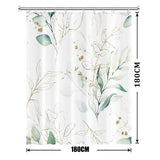 Waterproof Shower Curtain Green Mildew Resistant, 180x180 cm