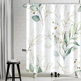 Waterproof Shower Curtain Green Mildew Resistant, 180x180 cm