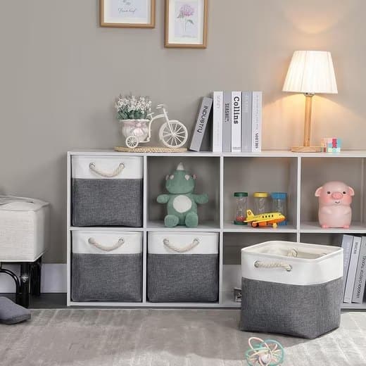 33x33x33 cm Storage Basket Cube with Lid for Clothes and Toys, Home Organization Storage Box, SZ6