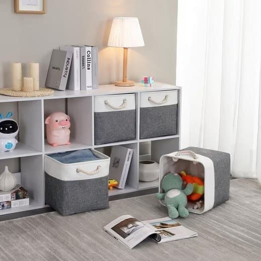 33x33x33 cm Storage Basket Cube with Lid for Clothes and Toys, Home Organization Storage Box, SZ6