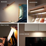 Wooden LED Wall Lamp 360 Degree Rotatable Magnetic Dimmable Night Light with USB Charging, Decorative Indoor Lighting for Home
