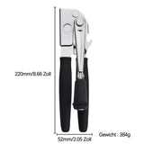 Manual Can Opener with Crank Handle, Foldable, Carbon Steel Blade, 5.2x22 cm, for Kitchen and Camping
