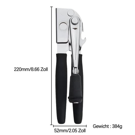 Manual Can Opener with Crank Handle, Foldable, Carbon Steel Blade, 5.2x22 cm, for Kitchen and Camping