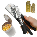 Manual Can Opener with Crank Handle, Foldable, Carbon Steel Blade, 5.2x22 cm, for Kitchen and Camping