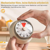 60 Minute Mechanical Kitchen Timer with Magnet, Stainless Steel Yellow, 3.6 x 7.3cm