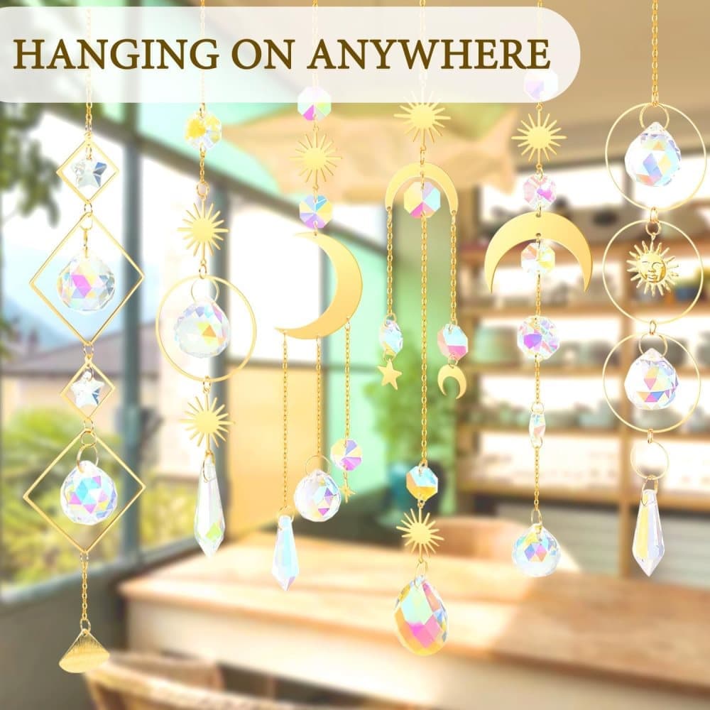 6 inches rainbow refractive prism suncatcher crystal decoration, 15 cm