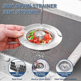 3-in-1 Stainless Steel Sink Strainer with Removable Basket, Easy to Clean Kitchen Strainer