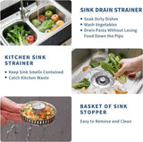 3-in-1 Stainless Steel Sink Strainer with Removable Basket, Easy to Clean Kitchen Strainer