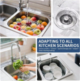 3-in-1 Stainless Steel Sink Strainer with Removable Basket, Easy to Clean Kitchen Strainer
