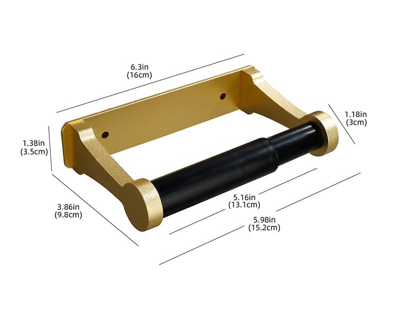Aluminum Self-Adhesive Paper Towel Holder for Kitchen and Bathroom, 16x9.8cm, No Drilling Required, Gold
