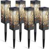 6-Pack Solar Garden Lights Waterproof Warm White LED Outdoor Lights Black Shell
