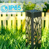 6-Pack Solar Garden Lights Waterproof Warm White LED Outdoor Lights Black Shell