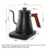 Gooseneck Electric Kettle - 0.9L - With Temperature Control - Stainless Steel 304 - Ultra-Silent - Black