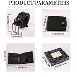 Men’s 4‑Piece Gift Set, Wallet + Belt + Sunglasses + Braided Bracelet, Premium Gift Box, Practical Father's Day Gifts for Dad Husband, Coffee