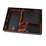 Gray Travel Gift Set, Passport Cover + Notebook + Luggage Tag, Premium Gift Box, Ideal Father's Day & Christmas Present for Men