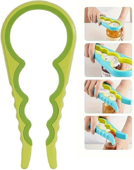 6-in-1 Opener | Multifunctional Opener | Kitchen Helper Opener | Jar | Bottle | Beer | Bag | Caps | Green