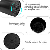 Kitchen utensil holder, large countertop kitchen utensil holder, 360-degree rotating simple chopsticks basket, kitchen cutlery holder with compartment design for home (black)