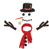 16-Piece Snowman Decoration Set - Christmas Winter Party - Reusable - Non-woven Velour
