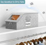 2-Pack Storage Boxes for Caps - Storage Solution for Up to 24 Baseball Caps - Stackable 2-in-1 Hat Box