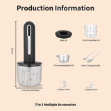 Food Processor - Cordless and USB-C Rechargeable - 4 Cups for Portion Control - Powerful Stainless Steel Blade - for Small Kitchens and Camping