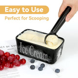 Ice Cream Scoop-Ice Cream Spoon - 17.8 cm - Kitchen Utensils-Frost-Resistant - Aluminum - Sturdy and durable - Easy to clean - Suitable for Italian ice cream, cookie dough, sorbet, almond ice cream (Black)