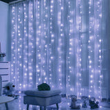 Curtain lights, Christmas lights - 300 LEDs, 8 light modes, copper string lights with remote control, USB powered and waterproof for Christmas, bedroom, party, wedding, home, garden, wall decorations, cool white