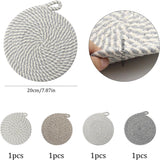 Set of 4 heat-resistant insulation mats - heat-resistant cotton mat - round placemat (20 cm) - suitable for kitchen bowls, pots, pans, and plates (4 colors)