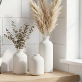 Ceramic vase set - Modern home decor vases - Suitable for bookshelves, living rooms, bedrooms, dining table decoration, gifts and small flower arrangements (3 pieces)