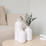 Ceramic vase set - Modern home decor vases - Suitable for bookshelves, living rooms, bedrooms, dining table decoration, gifts and small flower arrangements (3 pieces)