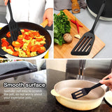 Spatula Set of 3 - Silicone Spatula - BPA Free - Spatulas - Heat Resistant - Non-stick - Anti-Slip - Hangable - Dishwasher Safe - Kitchen Utensils - Scraper - Whisk - Baking Spatula - Spatula - Black - Value Set