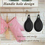 2 Pieces Matte Black Spoon Holder - Kitchen Home Spoon Holder - Silicone Spoon Holder - for kitchen, home, dining room, cutlery storage - Dishwasher safe (Black - 20 cm)