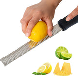 Grater - Professional zester - Fast and efficient Lemon grater - Multifunctional Long hand grater - Cheese grater - Ginger grater - Garlic grater - Narrow long grater - Kitchen grater - ergonomic soft handle - High-quality stainless steel - Black