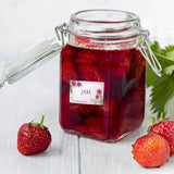 500 Pieces Jam Labels - Self-Adhesive Label - Flower Rectangular Jar Sticker Labels - For Freezer and Refrigerator - Labels - For Containers - Shelf Life Stickers - Shelf Life Labels - Freezer Containers - Refrigerator - Freezer - Writable