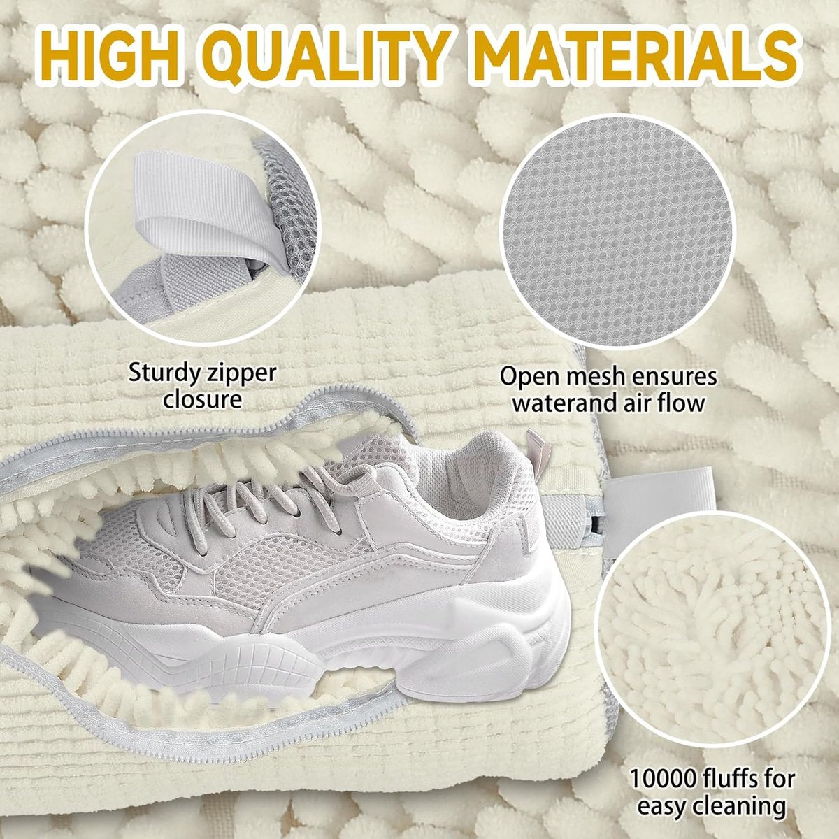 Laundry Bag - Shoe Laundry Net - Shoe Laundry Bag - Shoe Laundry Bag - 39 x 19 Cm - Anti-Deformation Mesh - Delicate Laundry - Shoe Washing - Shoe Laundry Bag - Laundry - Washing Machine - Shoes / Sneakers - With Zipper and Hanging Ring - Reusable