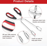 BBQ Tongs - Set of 2 - Barbecue Tongs - Meat Tongs - Grill Tongs - Kitchen Tongs - Meat Tweezers - Serving Tongs - Kitchen Tweezers - Scissor Tongs - Bread Tongs - Charcoal Tongs - Barbecue Accessory - Kitchen Utensils - Comfortable Grip - Durable - Dishw