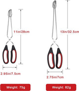 BBQ Tongs - Set of 2 - Barbecue Tongs - Meat Tongs - Grill Tongs - Kitchen Tongs - Meat Tweezers - Serving Tongs - Kitchen Tweezers - Scissor Tongs - Bread Tongs - Charcoal Tongs - Barbecue Accessory - Kitchen Utensils - Comfortable Grip - Durable - Dishw